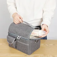 Large Capacity Multi Pocket Lunch Bag Heat Insulation Children School Lunch Box Storage Bag Picnic Food Storage Ice Packbag New 2