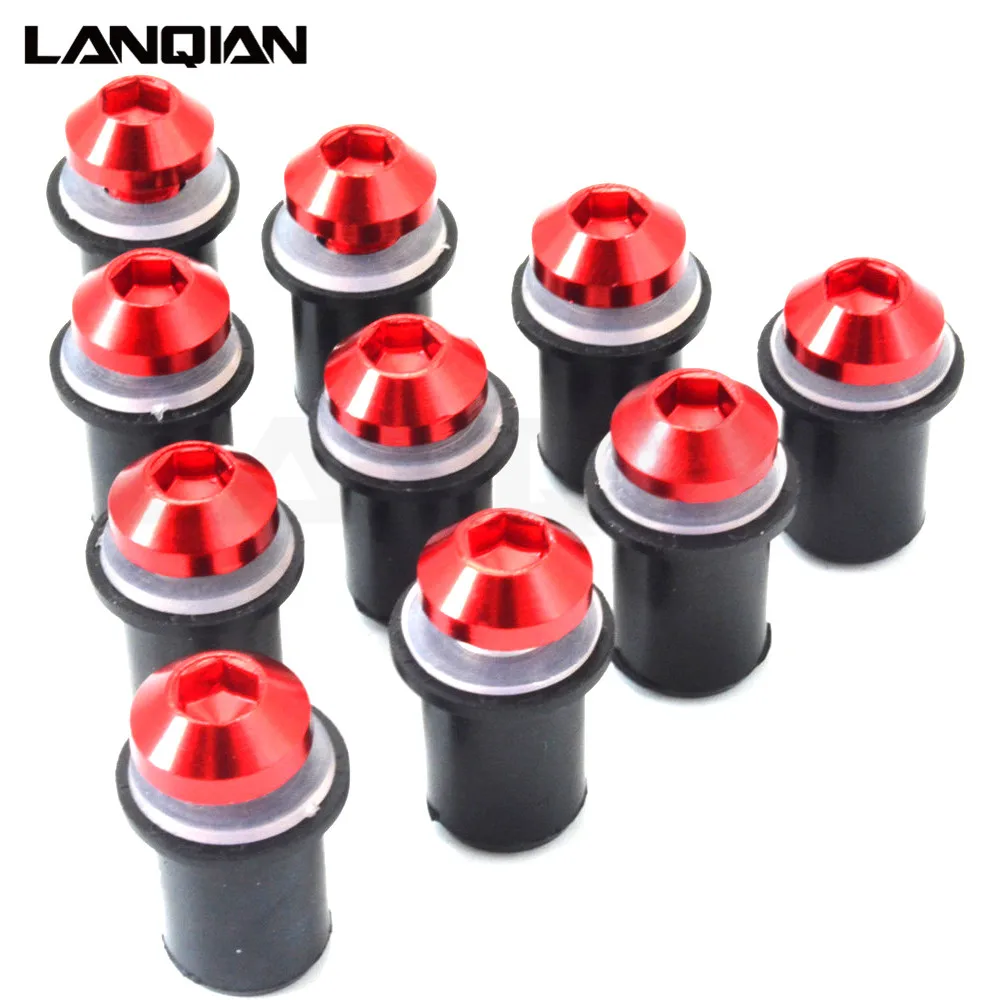 Motorcycle Fasteners 10PCS Fairing Wind Screen Screw Bolt Kit Windshield Mounting Nut bolt for SUZUKI GSXR 600 750 1000 250R SV650A GSX-S 1000,Auto Fasteners,Motorcycle Screws