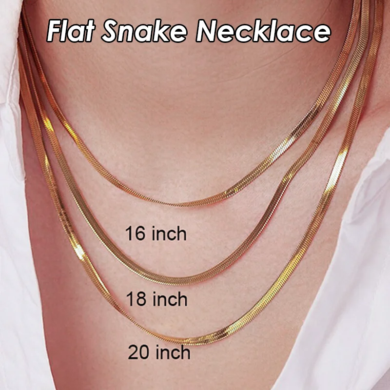 Herringbone Chain 18 Inch Gold Snake Chain 10 Pieces Herringbone