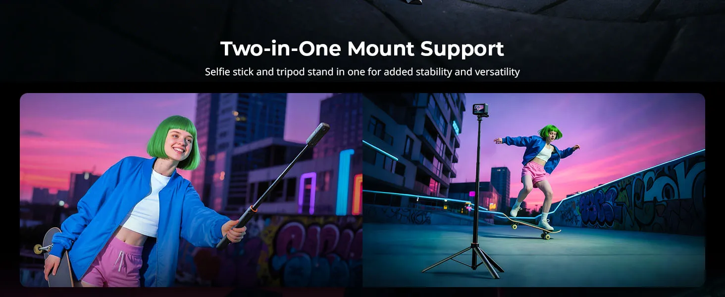59" Selfie Stick Tripod for GoPro Hero 12/11/10/9, for DJI Action 4/5 Pro for In