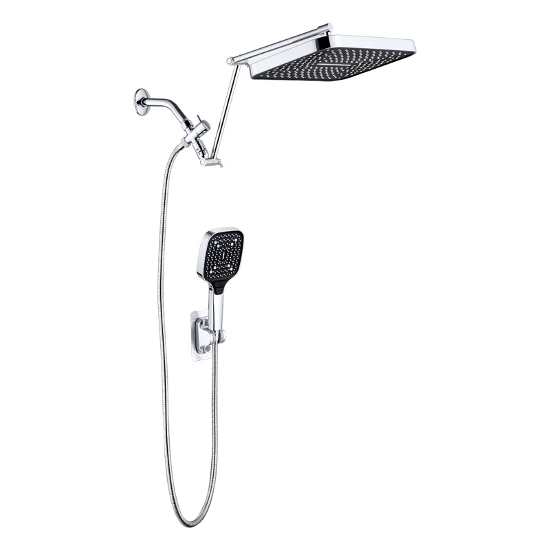 1set household Large panel Shower Top, Handheld Shower Head, Wall Mounted With Adjustable Extension Shower Arm 4