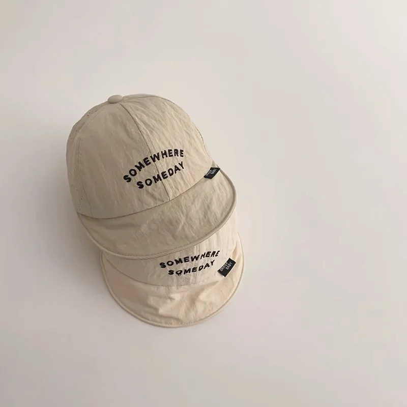 Chapeaux de baseball d'été pour bébés, motif de lettres, mince, respirant, séchage rapide, chapeau de soleil pour enfants, garçons, filles, casquettes de plage