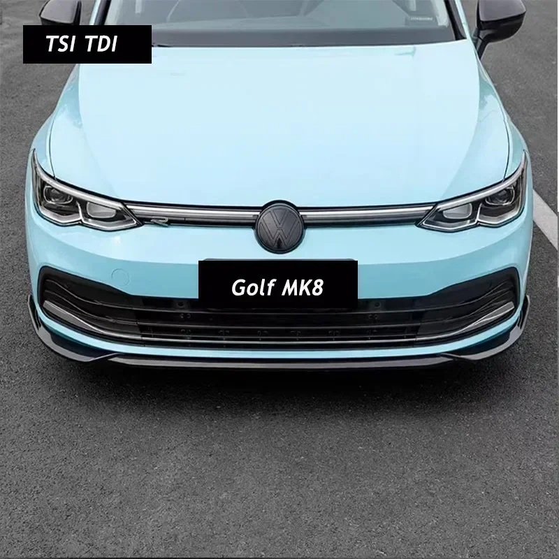 VW 골프 8 MK8 GTI GTD GTE TDI R-Line 2020-2022 용 자동차 앞 범퍼 립 스포일러 스플리터 보호대 커버, 자동차 립 친 카나드