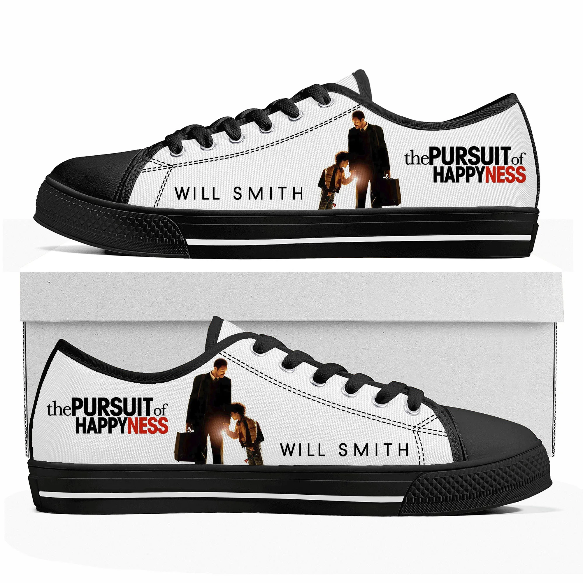 

pursuit of happyness movie Low Top Sneakers Mens Womens Teenager High Quality Canvas Sneaker couple Casual Shoes Customize Shoe
