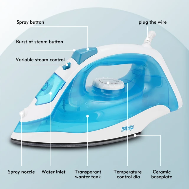 Electric Steam Iron, Protective Insulation, Temperature Adjustable, with Overheat Protection, Suitable for Home, Travel 6