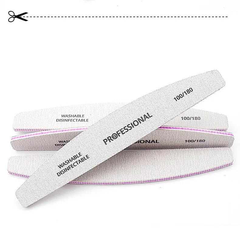 5Pcs/Lot Semilunar Manicure Files 4mm 100 180 240 Nail Files