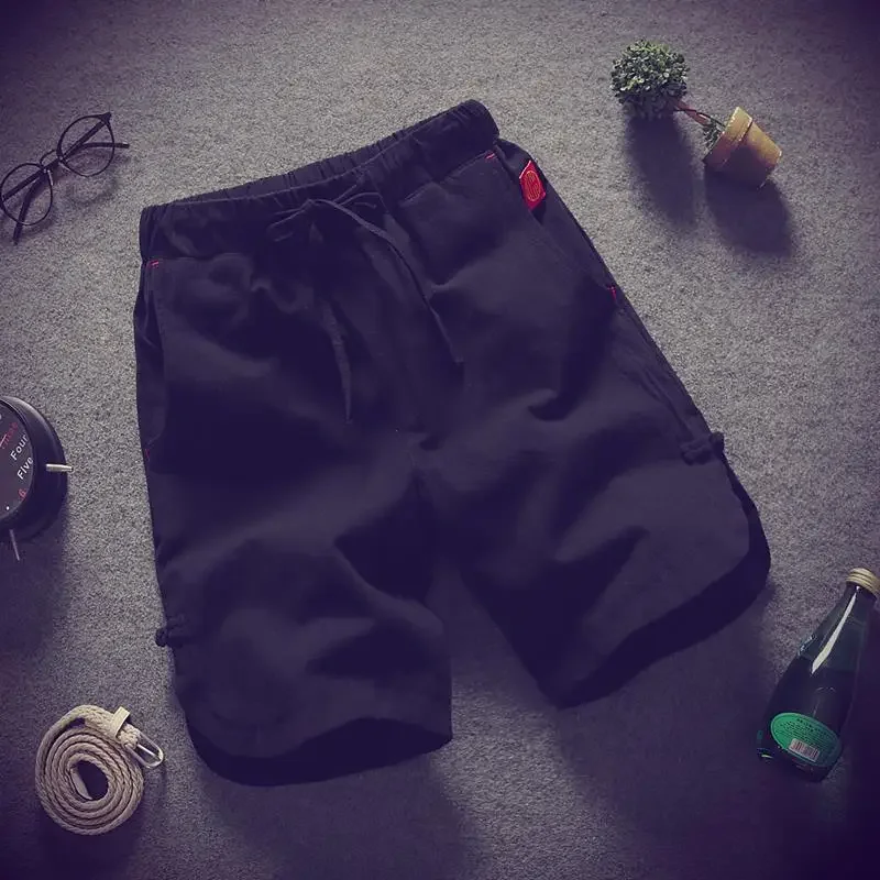 3 Quarter Male Short Pants Casual Drawstring Linen Cotton Men's Shorts Stylish Streetwear Hot Deals Luxury Y2k Pack Summer Xl Ee