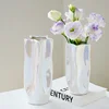 Luxury Electroplated Silver Ceramic Vase Flower Arrangement Irregular Porcelain Hydroponic Vase Ornament Interior Art Decoration 4
