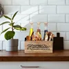 1PC Wooden Dividing Knife Fork Spoon Storage Box Household Kitchen Desktop Coffee Bar Storage Box Miscellaneous Storage Box 4