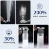 Mineral Balls 3 Modes High Pressure Shower Head with On/Off Switch Filter Water Saving Handheld Showerheads Bathroom Accessories 6
