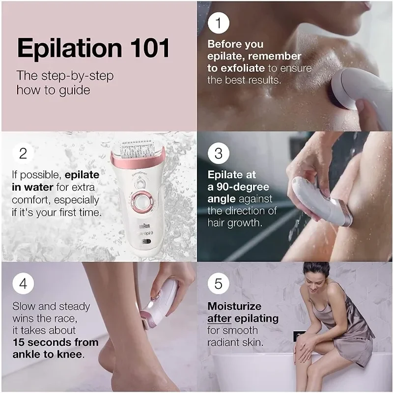 Braun Silk-épil 9 9-890, Facial Hair Removal for Women, Hair Removal Device, Bikini Trimmer, Womens Shaver Wet & Dry 6