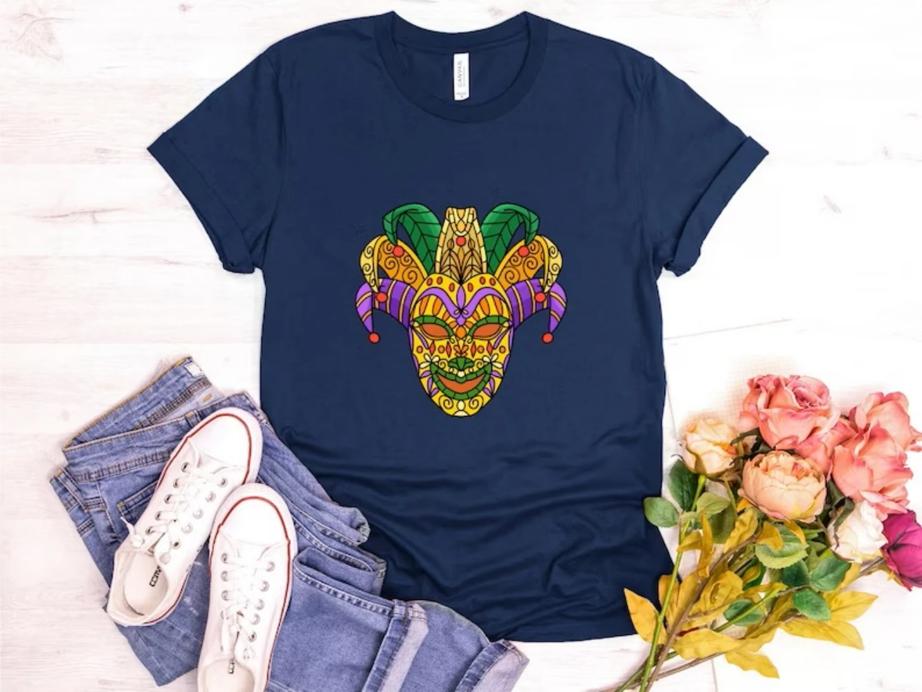 New Orleans Tee Mardi Gras Abbigliamento Jester Mask Tshirt Cute Funny Mardi Gras Carnival Party Lover Shirt Louisiana Fat Marday Gift