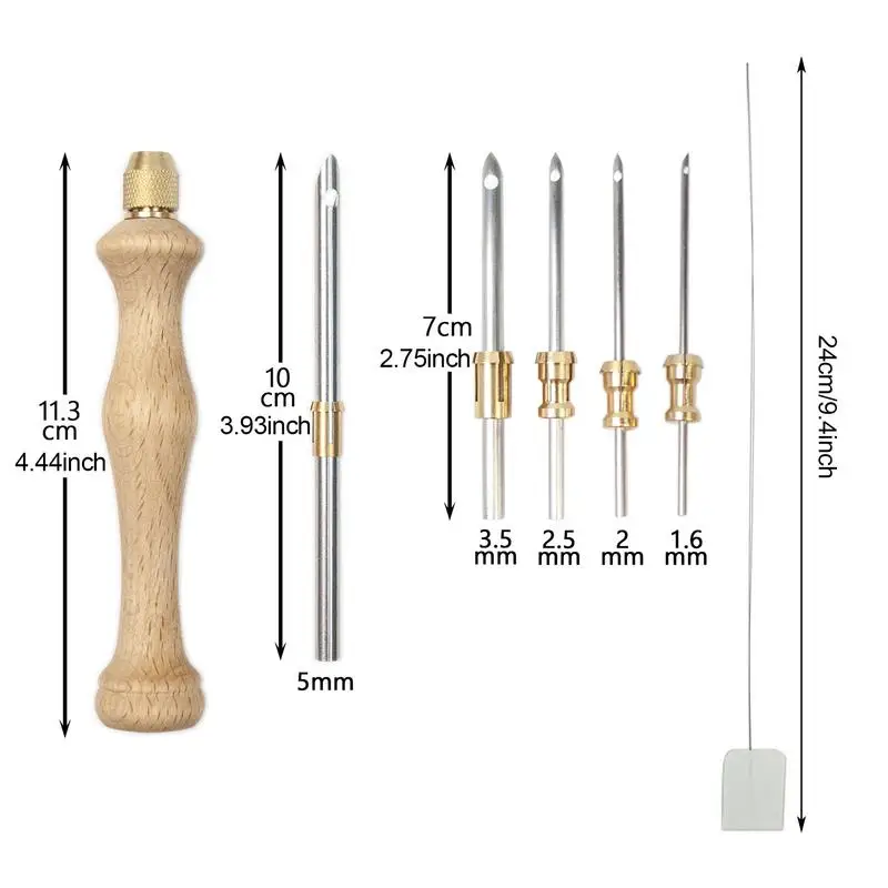 Punch Needle Beginners Supplies Kit Punch Pen Embroidery Tools Punching Needles Replaceable Hooking Tool Kits Needle Threader