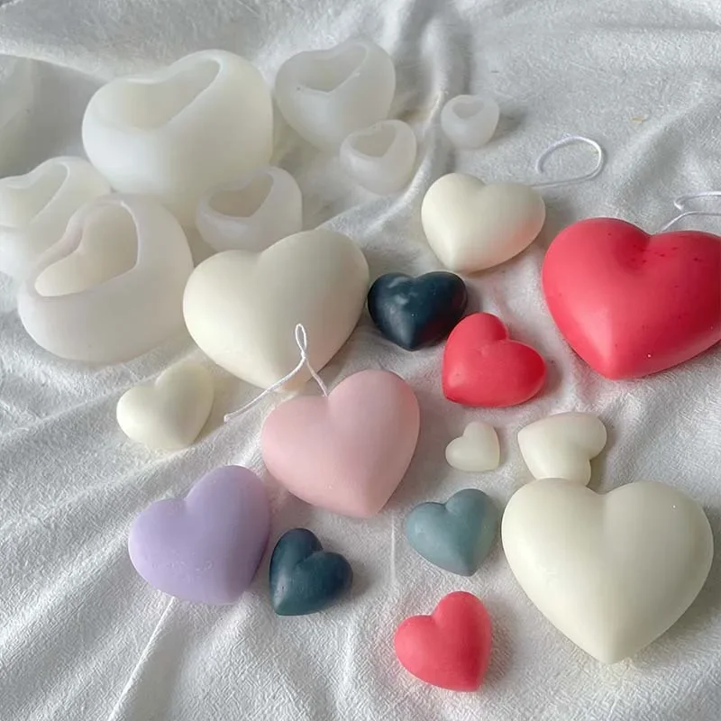 Heart Shape Soap Mold Aromatherapy Candle Making Molds Silicone