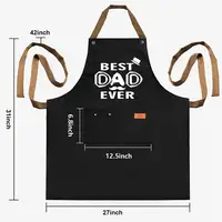 Fashion Printed Best DAD Kitchen Apron Father's Day Gift Man BBQ Cooking Chef Apron 3 Pockets Unique Birthday Thanksgiving Apron 2