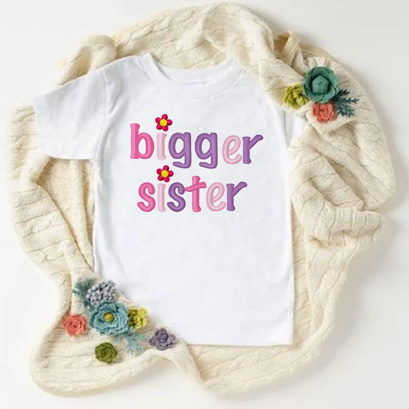 Big Sister Little Sister Twins Sister Tshirt Children Short