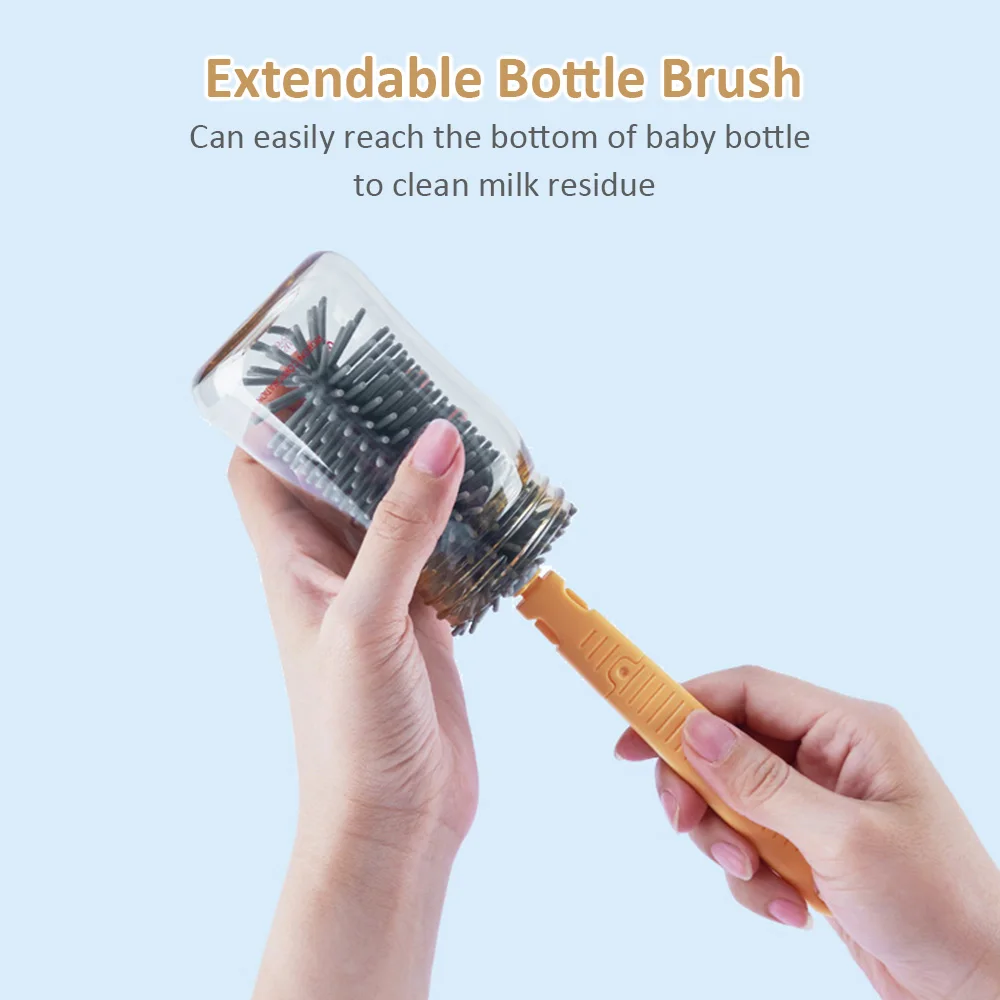 Portable Baby Bottle Brush Kit Travel Cleaning Set