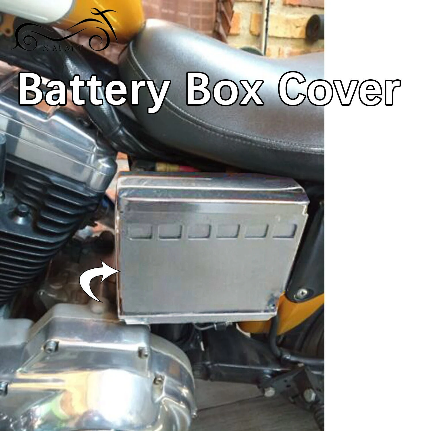 Chrome Battery Side Cover w/ Square View Holes Fit For Harley Sportster XLH883 82-96 Super Glide FX 73-86 Dyna Fat Bob