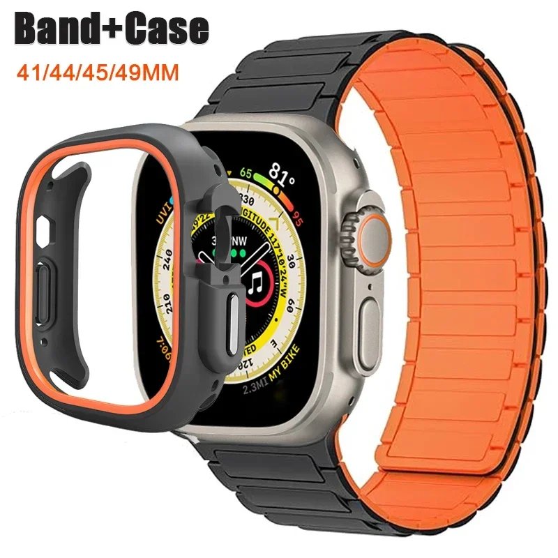 

Ремешок магнитный для iwatch series 9 8 7 se 6 5 4, 49 мм 41 мм 45 мм 44 мм
