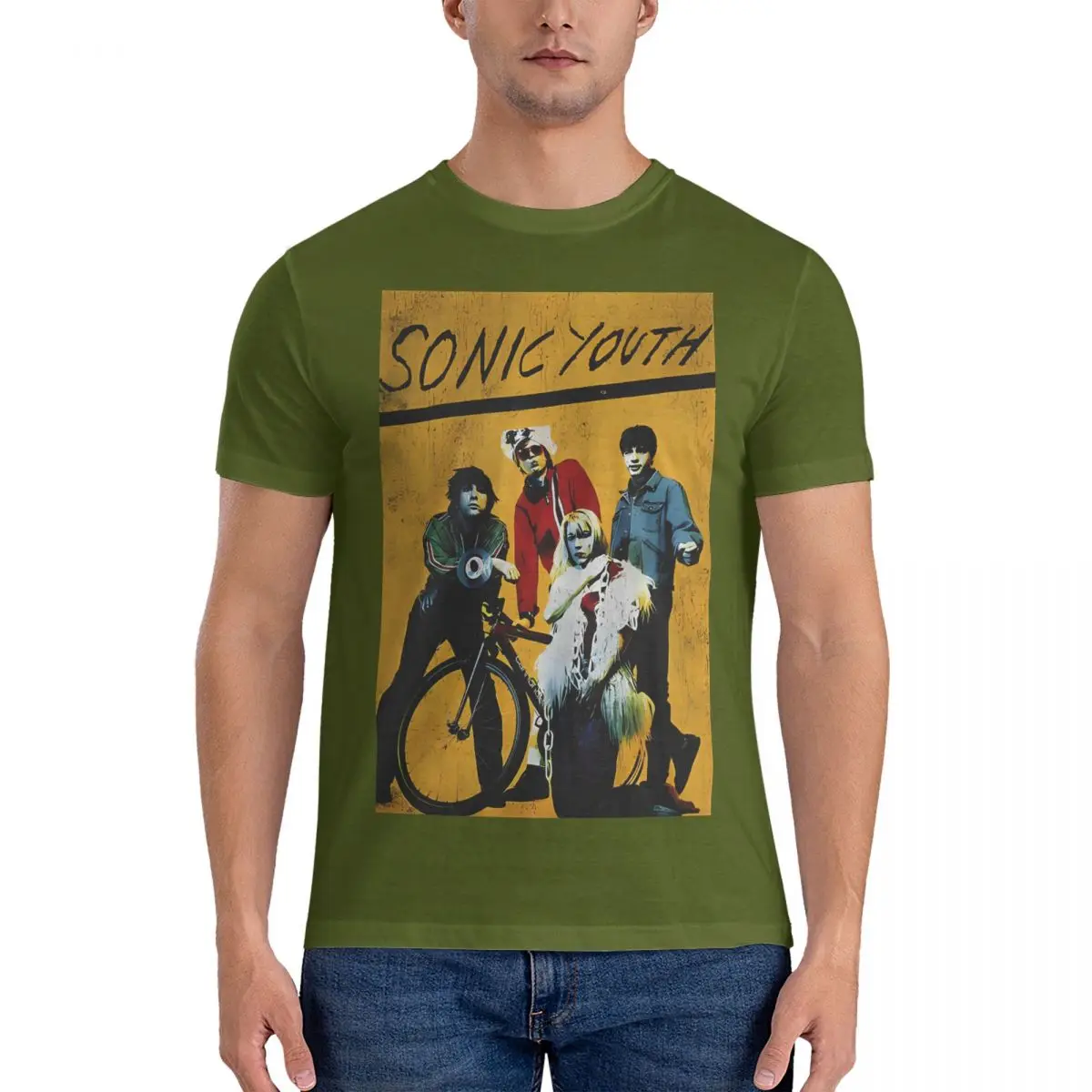 thumbnail image 1 of Camiseta para hombre con diseño de bosque natural y diverso, impresionante camiseta 100 % algodón, camisetas de manga corta Sonic Youth, ropa de cuello redondo, 1 of 5