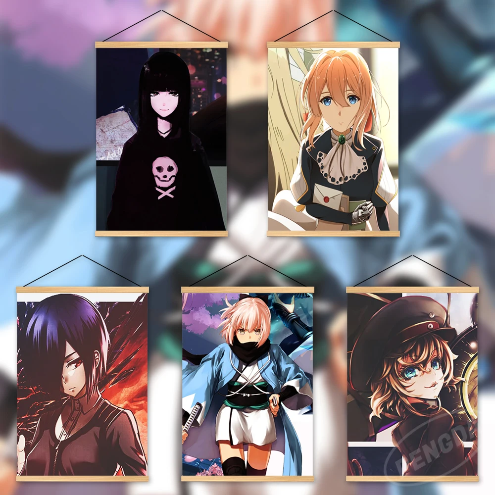 

HD Prints Fate Stay Night Wooden Hanging Home Decor Matthew Kyrielite Canvas Painting Poster Anime Wall Artwork Modular Pictures