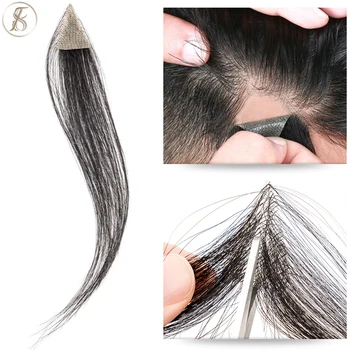 TESS 6 pollici Uomini Parrucchino Linea Sottile Anteriore Dei Capelli Umani Capelli Naturali Maschio PU Parrucchino 2 pz Patch Per Capelli Per La Perdita di Capelli Estensione Invisibile