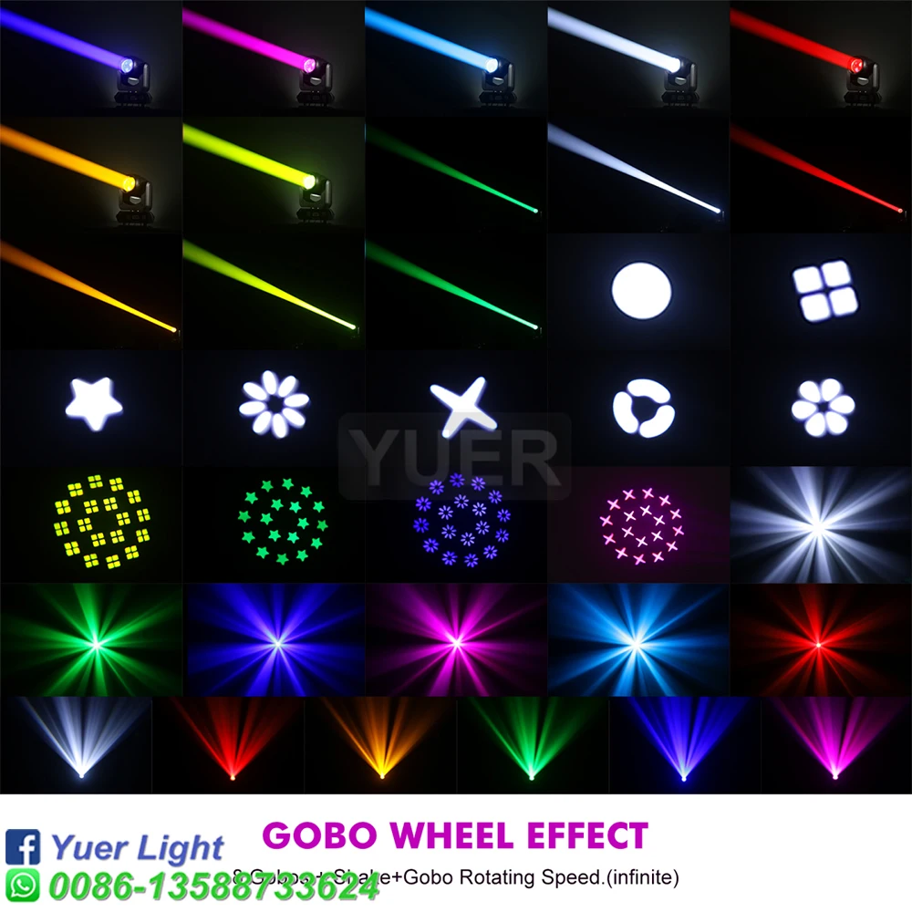 YUER-minicabezal de luz LED con cabezal móvil, foco giratorio de 150W, 18 prismas, Dmx, efecto de luz para escenario, discoteca, Dj, Bar, Club de bodas