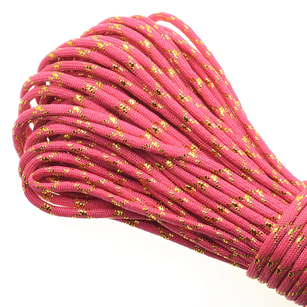 Gold & Silver 550 Paracord - Premium Mil-Spec Type III 7-Strand Core, 100 FT, 19 Vibrant Colors