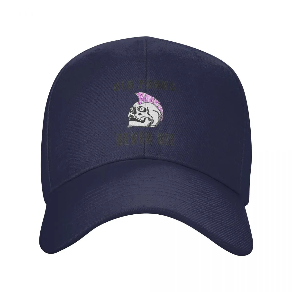 thumbnail image 1 of Gorra de béisbol lavada para hombre, estilo punk, estilo camionero profesional, snapback, gorra de papá, gorras de golf "Old Punks Never Die", 1 of 7