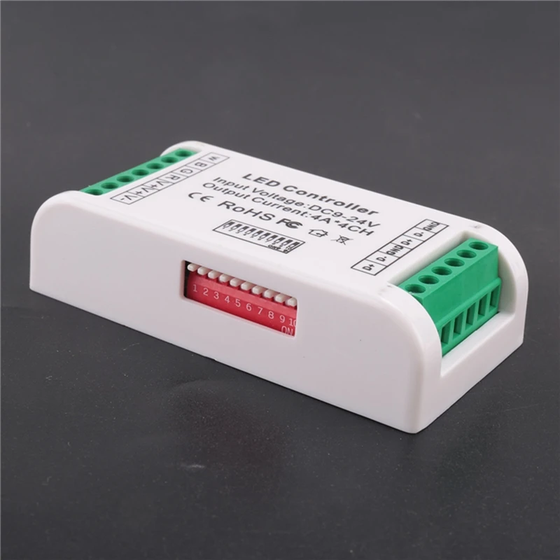4X Mini 4 Channel DMX RGBW Decoder 16A RGB RGBW Strip Controller DMX 512 Dimmer Driver For LED Strip Lights DC9-24V