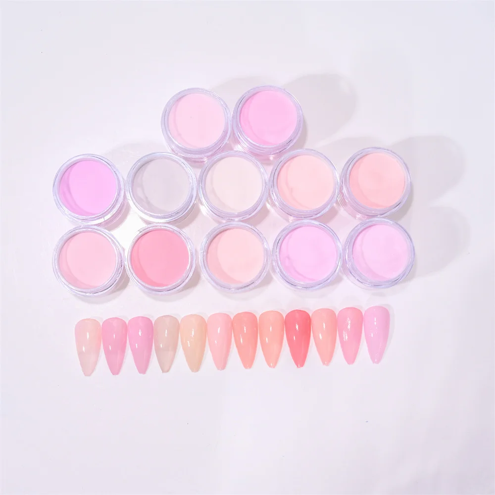 10g Acrylic Powder For Nails Art Polymer Tips Pink Nude Crystal Dust Nails Professional Extension/Engraving Acrylic Powder