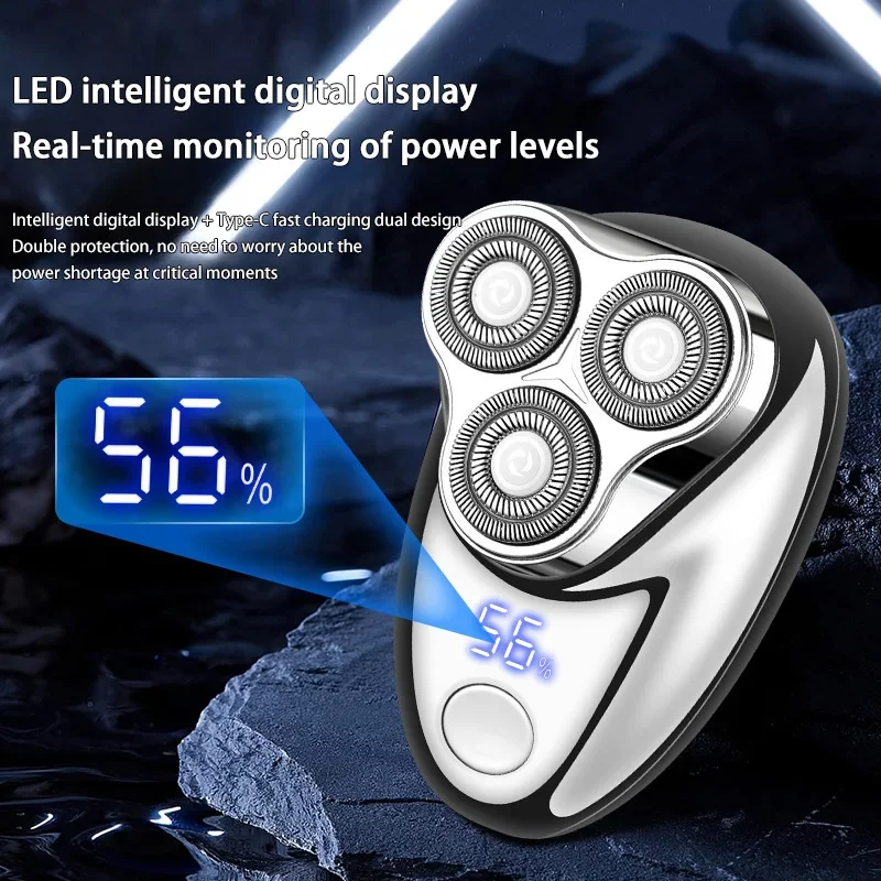 Xiaomi Mini Electric Shaver Portable Beard Knife TYPE-C Charging Three-Head Shavers Men Face Body Razor Digital Power Display 4