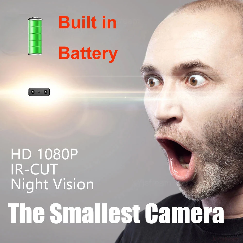 Mini telecamera XD IR-CUT Il più piccolo videocamera di sicurezza domestica Full HD 1080P Visione notturna a infrarossi Micro cam DV DVR Rilevazione movimento