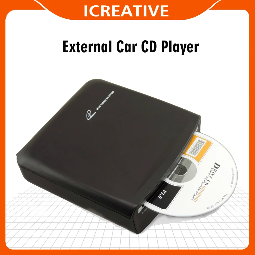 External Car CD MP3 HD Video Player With USB Power Signal Transfer  Compatible with PC LEDTV Android Car Multimedia Player