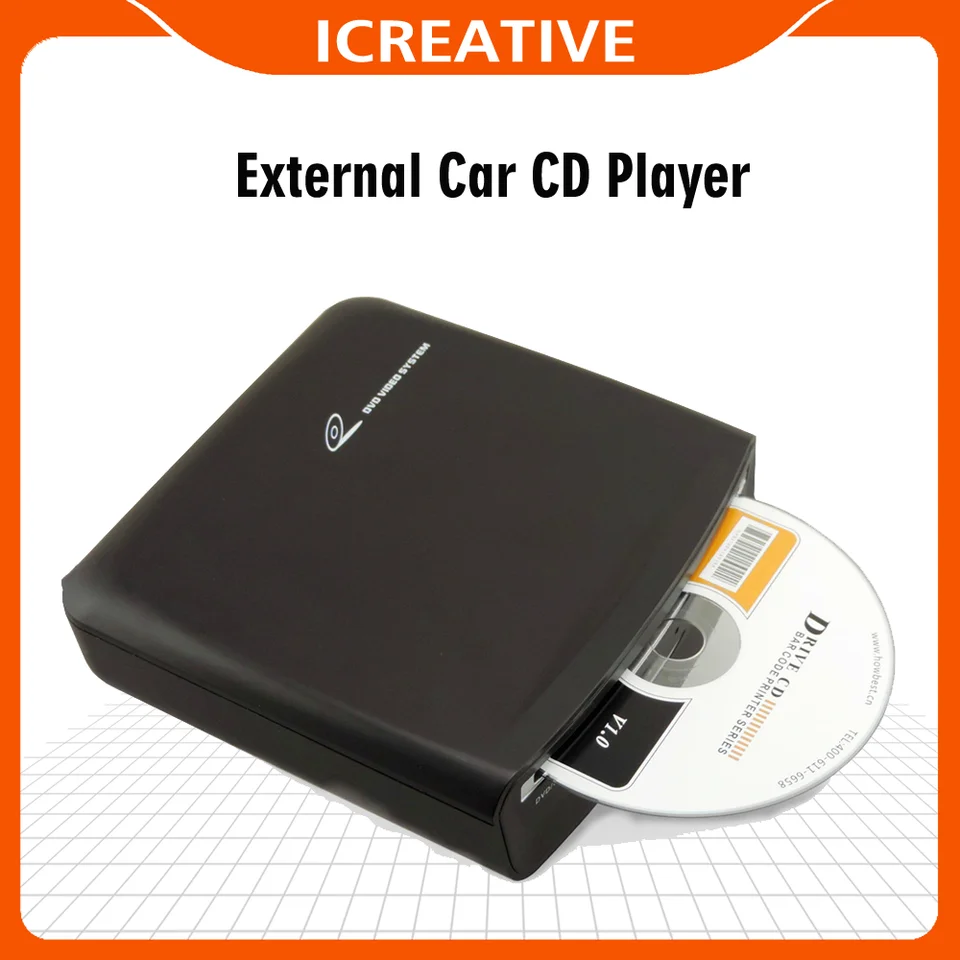 Lecteur vidéo CD MP3 HD externe pour voiture, avec USB, transfert de  Signal, Compatible avec PC, LEDTV, Android