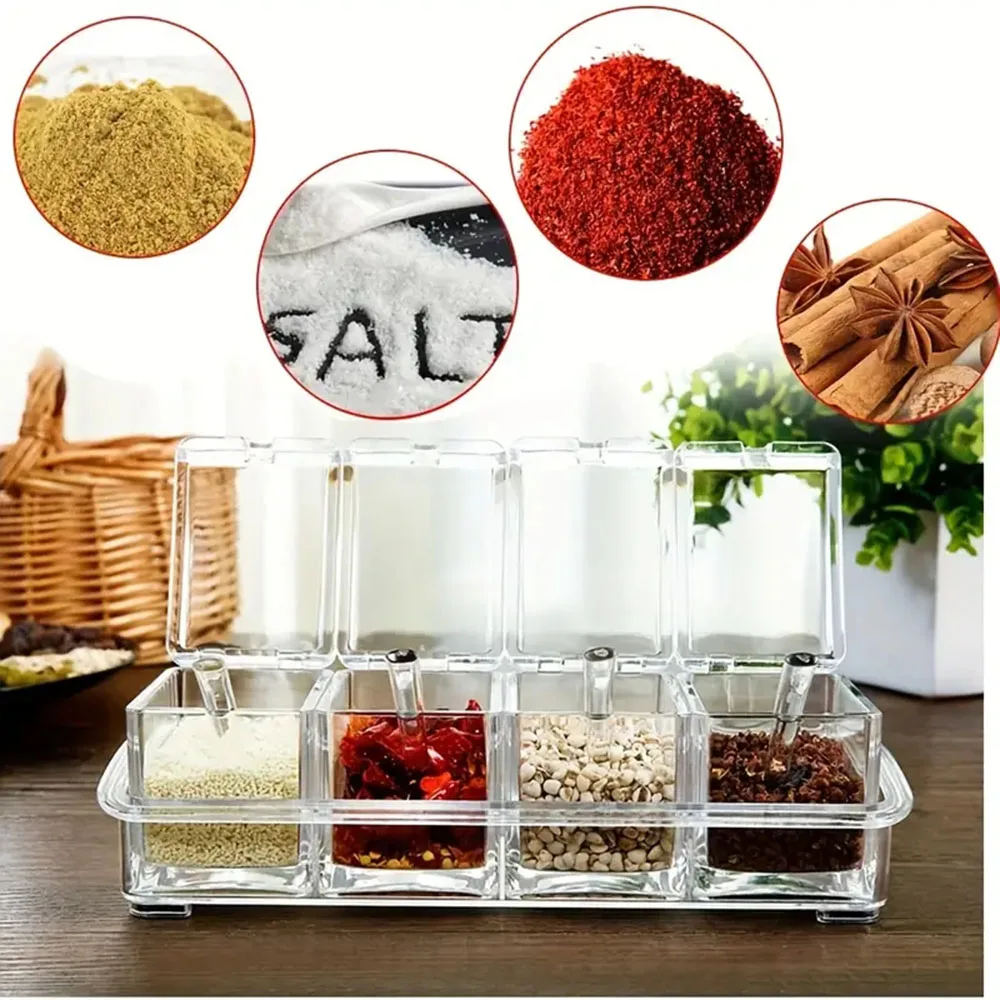 Flip-cover Design Seasoning Box Dustproof Moisture-proof Seasoning Bottle For Home Restaurant