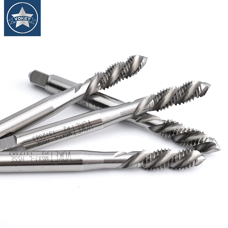 Burkit 2 Maschi A Spirale M2 X 0,4 Mm Con Rivestimento In Titanio HSS M42 – Per Filettatura Acciaio Inox E Alluminio