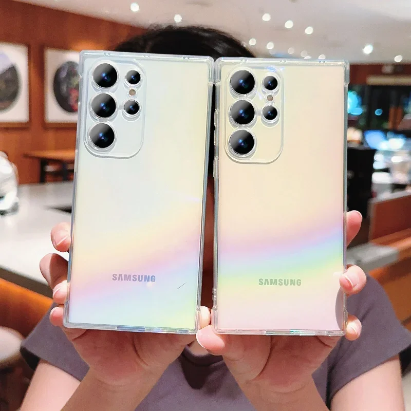 Plating Clear Gradient Shockproof Transparent Phone Case