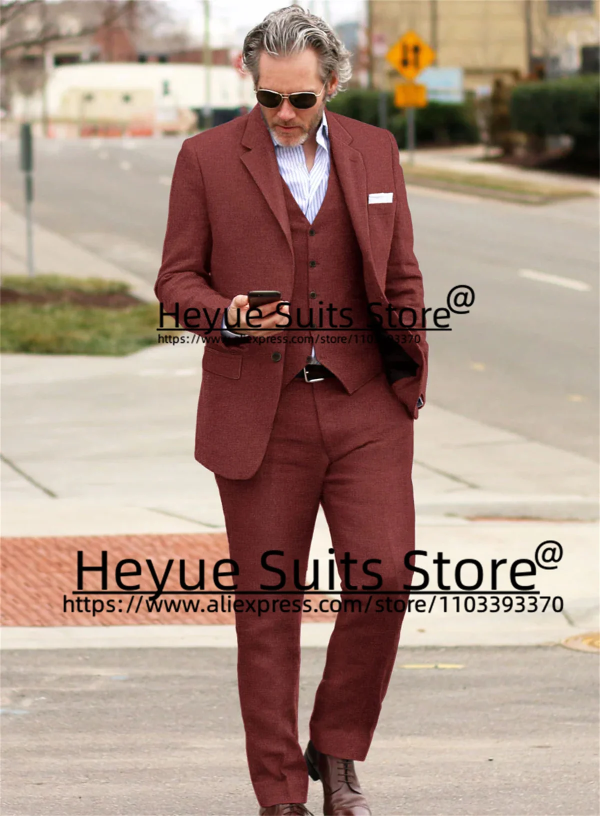 Wine Red Elegant Wedding Suits For Men Slim Fit Notched Lapel Groom Formal Tuxedos Prom High Qublity Male Blazer Costume Homme