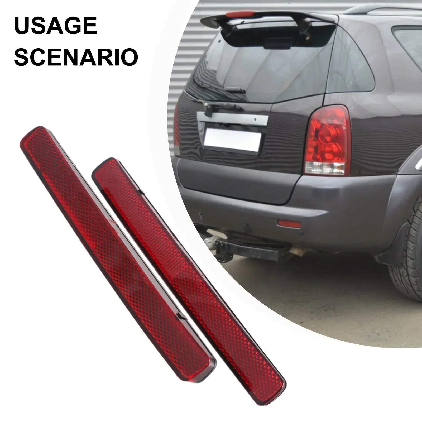 2pcs Car Rear Bumper Reflector For Ssangyong For Rexton For KYRON 2007-11