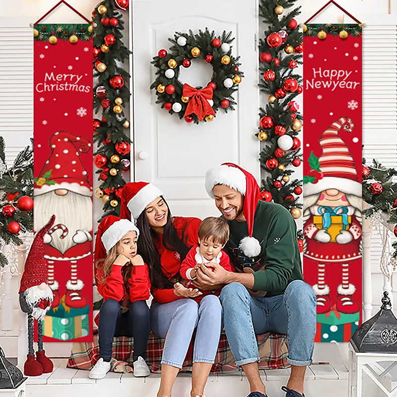 

Christmas Couplet New Christmas Party Party Party Decorations Background Cloth Hanging Banner Door Hanging