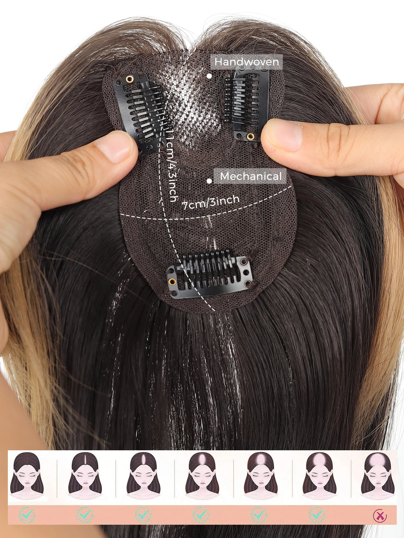 Synthetic Bangs Wig For Women White Hair Cover