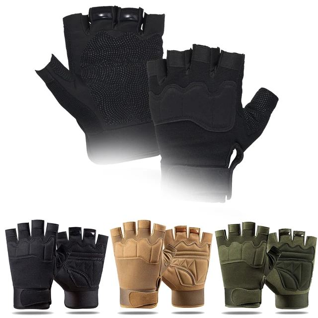  Guantes militares sin dedos, tácticos, transpirables