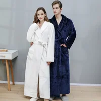Female Autumn and Winter Warm Long Coral Velvet Thick Couple Bath Bathrobes Men Women Pajamas Shower Robe Bath Towels For Adults 1