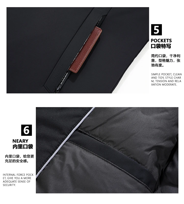 Hochwertige Entendaunenjacken mit Kapuze, 2025, Winter, Herren, Business-Casual, warmer Puffermantel, Outdoor-Kleidung, winddicht, gepolsterte Kleidung – Detail 14