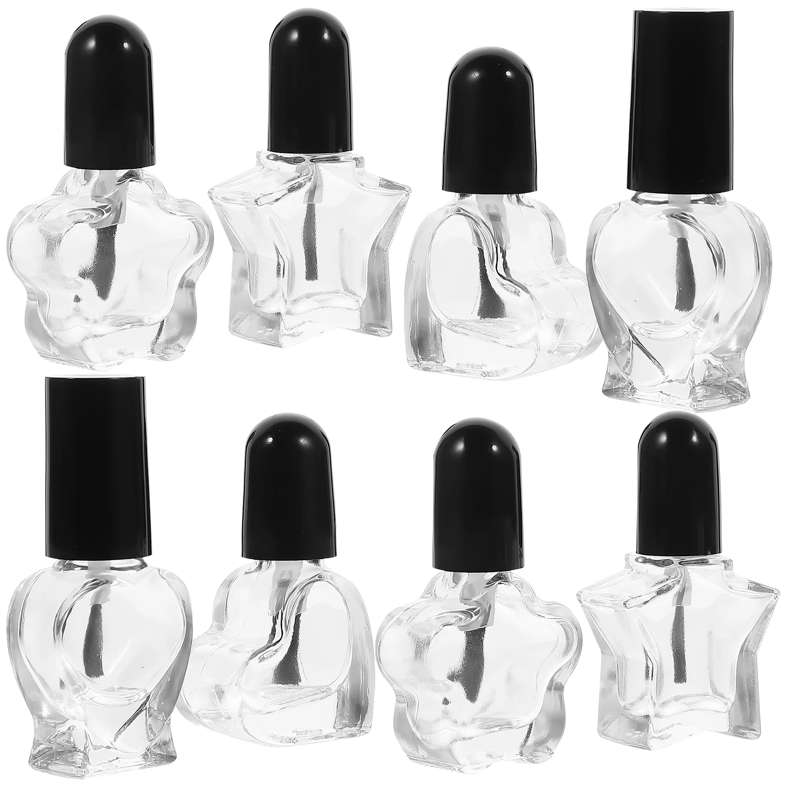 

12 Pcs Refillable Bottles Container Nail Polish Gel for Nails Beauty Tool Varnish Black Glass