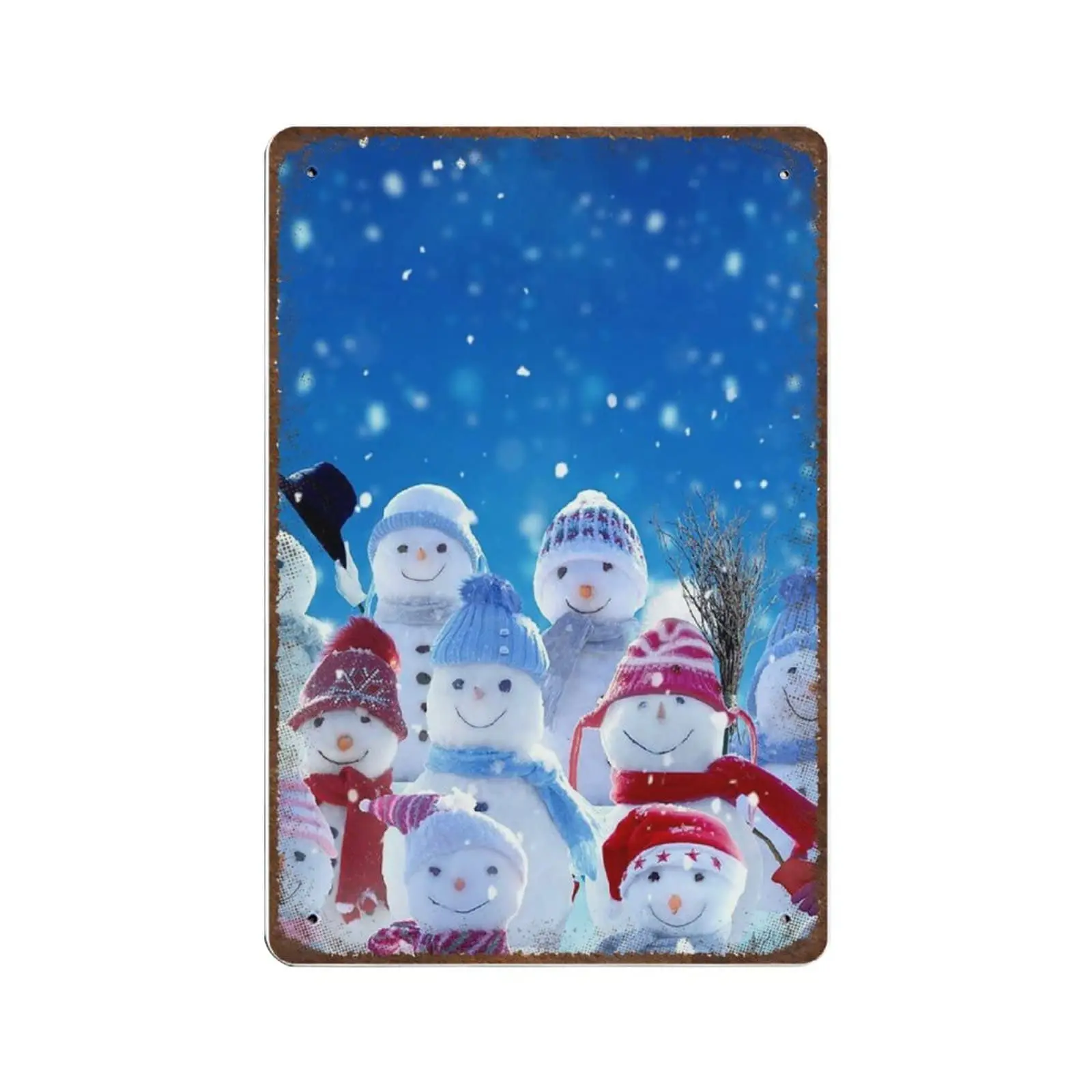 Vintage Metal Tin Sign Plaque,Christmas Snowman Tin Sign Xmas,Man cave Pub Club Cafe Home Decor Plate，Birthday Anniversary House