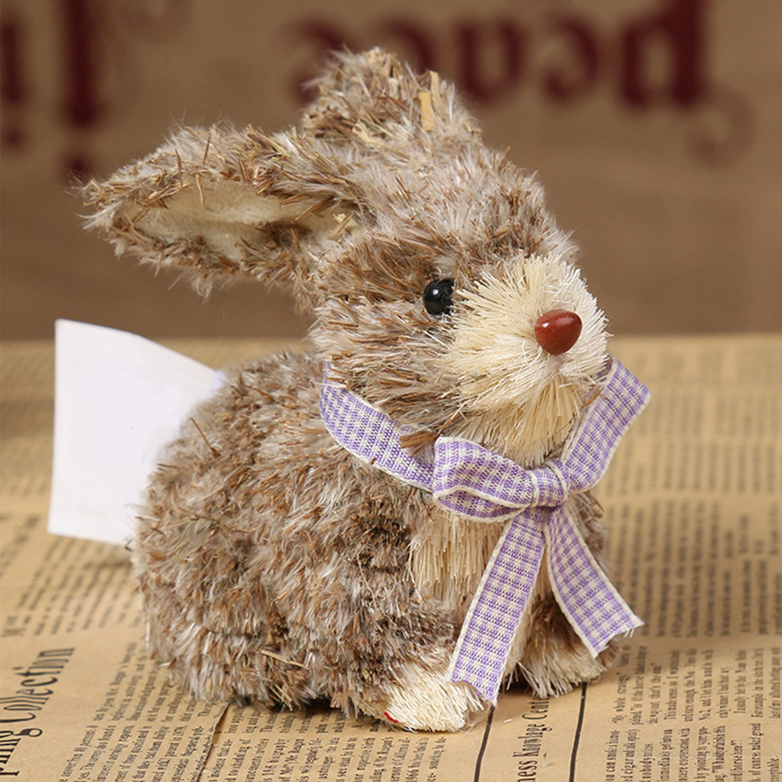 

Easter Simulation Rabbit Mini Bunny Sitting Upright Decorations For Home Garden 9x7x10cm Grass Ornament Gift Party Supplies