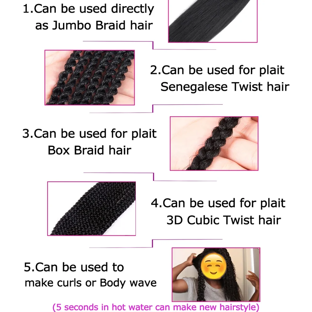 26 Inch Pre Stretched Braiding Hair Synthetic Easy Hair Yaki Straight Braids Wholesale Professional Hot Setting Set For Women