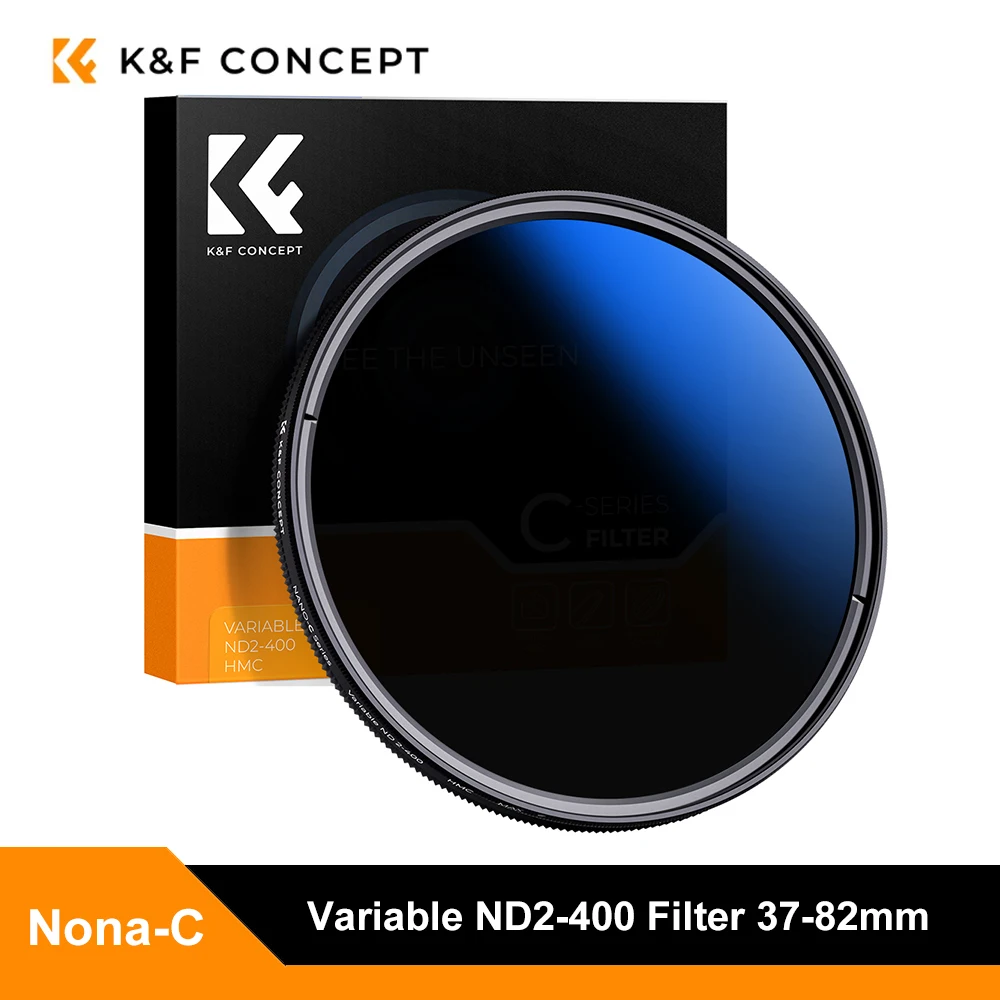 K&F CONCEPT ND2-ND400 Variable ND camera lens filter Multi Coated 37/40.5/43/46/49/52/55/58/62/67/72/77/82mm Neutral Density
